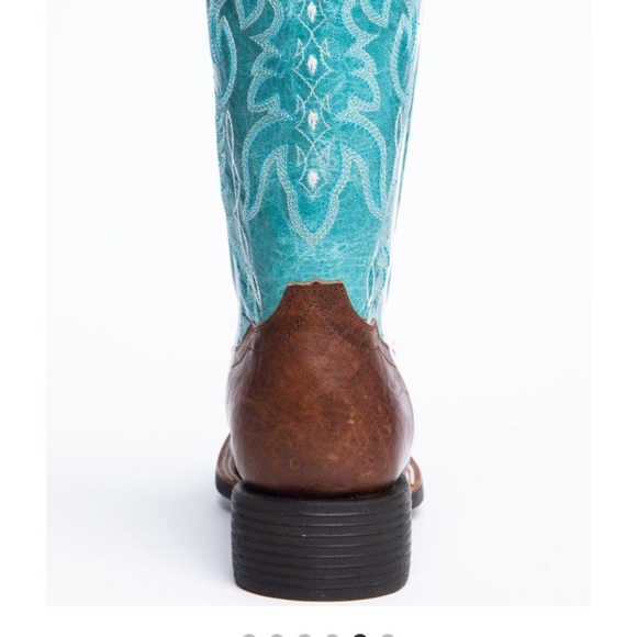 RANK45 Women's Brown and Teal Heeled Boots - Picture 7 of 10
